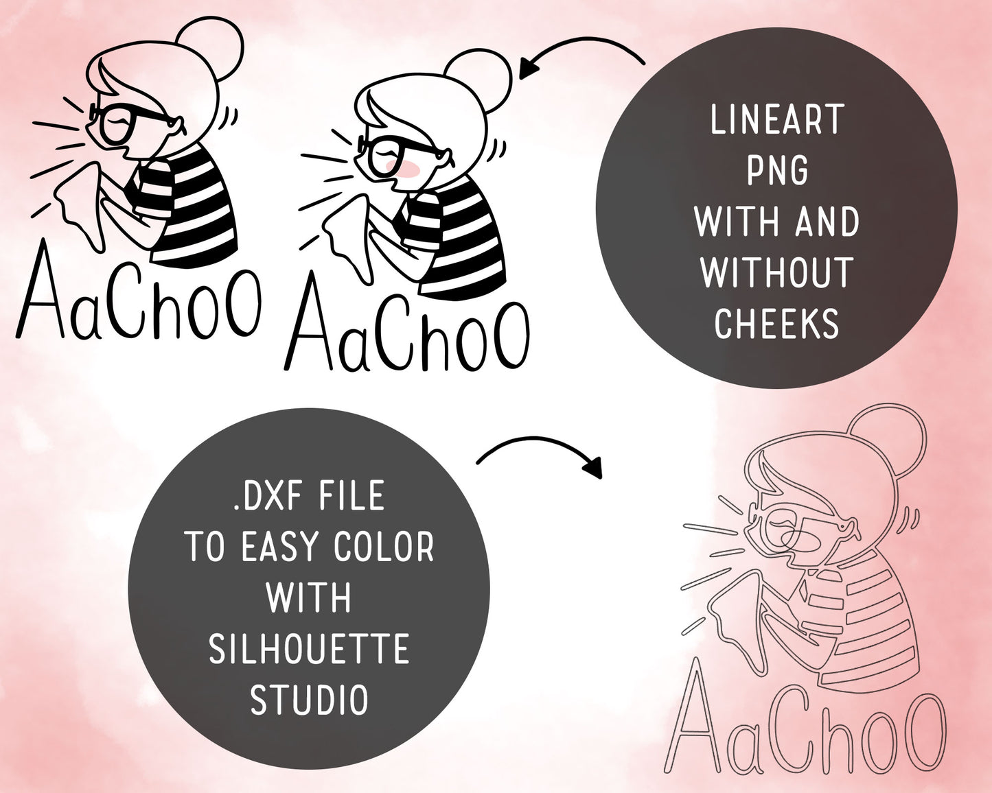 Allergies Elena Planner Girl - Stamp Clip Art Set