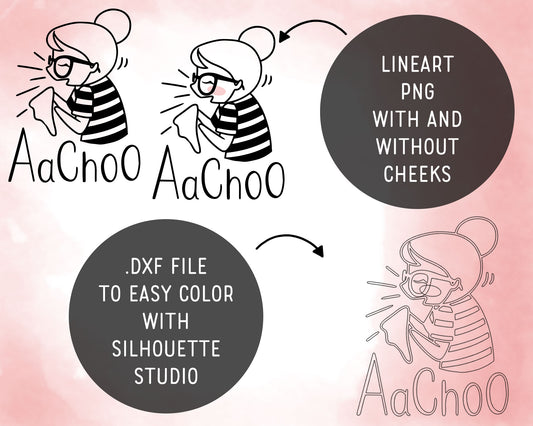 Allergies Elena Planner Girl - Stamp Clip Art Set