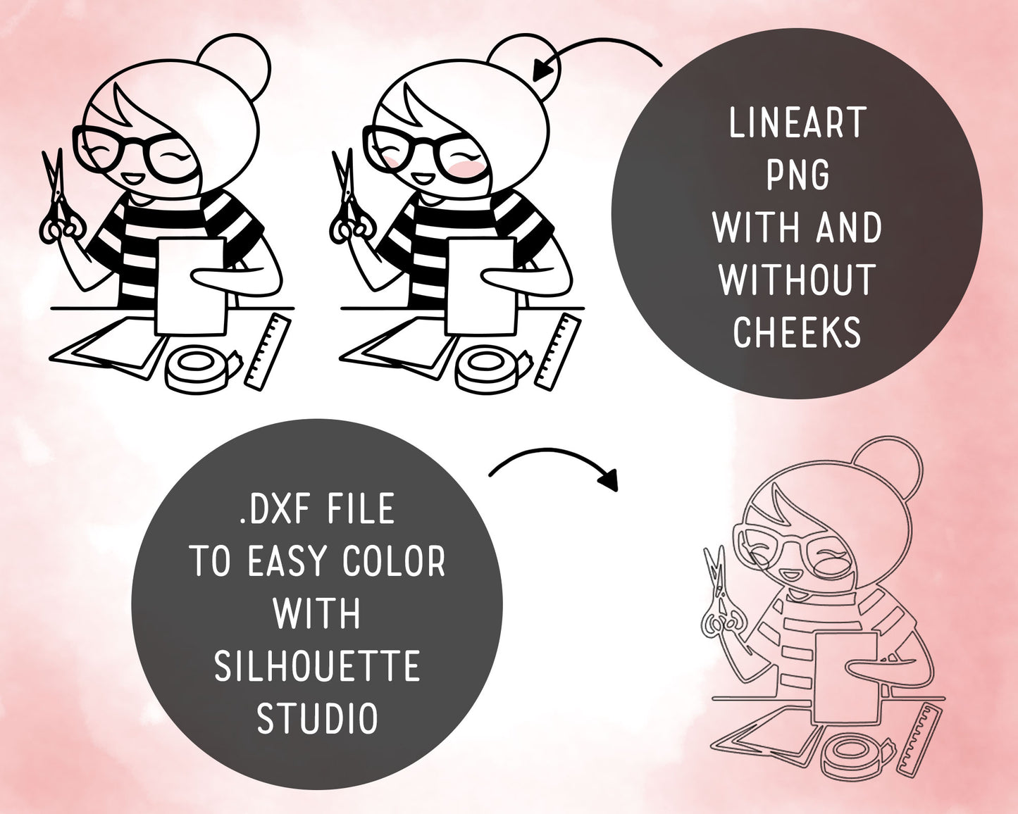 Craft Time Elena Planner Girl - Stamp Clip Art Set