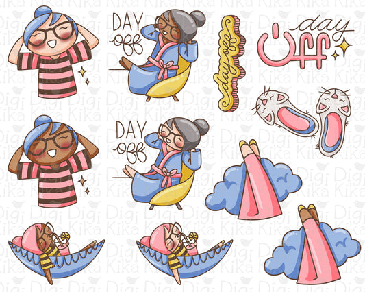 Elena Day Off – Color Clipart Set (PNG only)