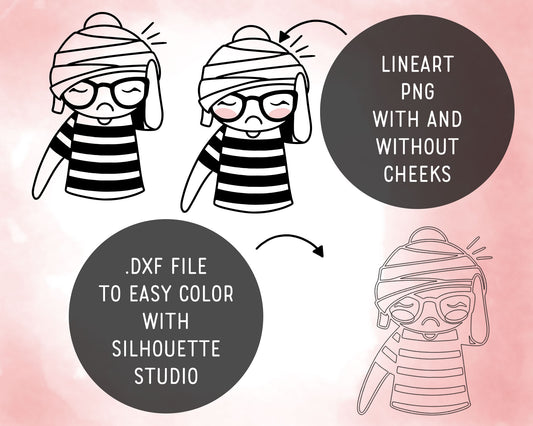 Injured Elena Planner Girl - Stamp Clip Art Set