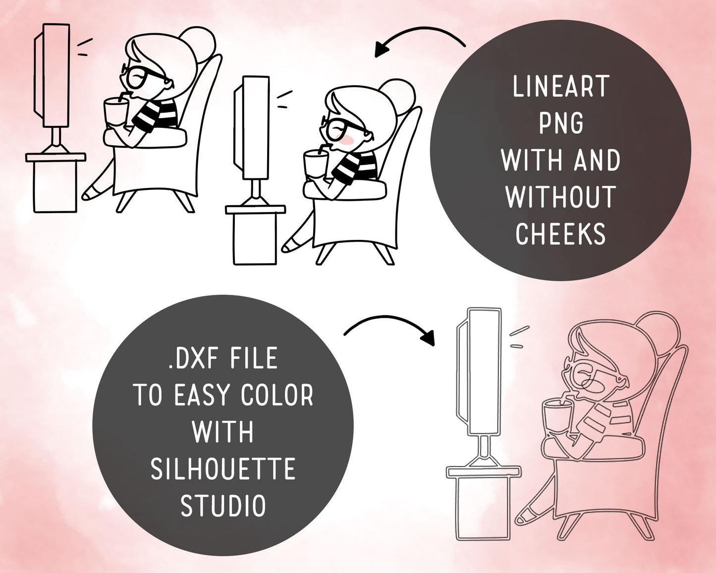 TV Binge Elena Planner Girl - Stamp Clip Art Set