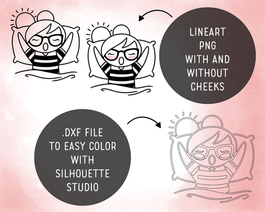 Wake Up Elena Planner Girl - Stamp Clip Art Set