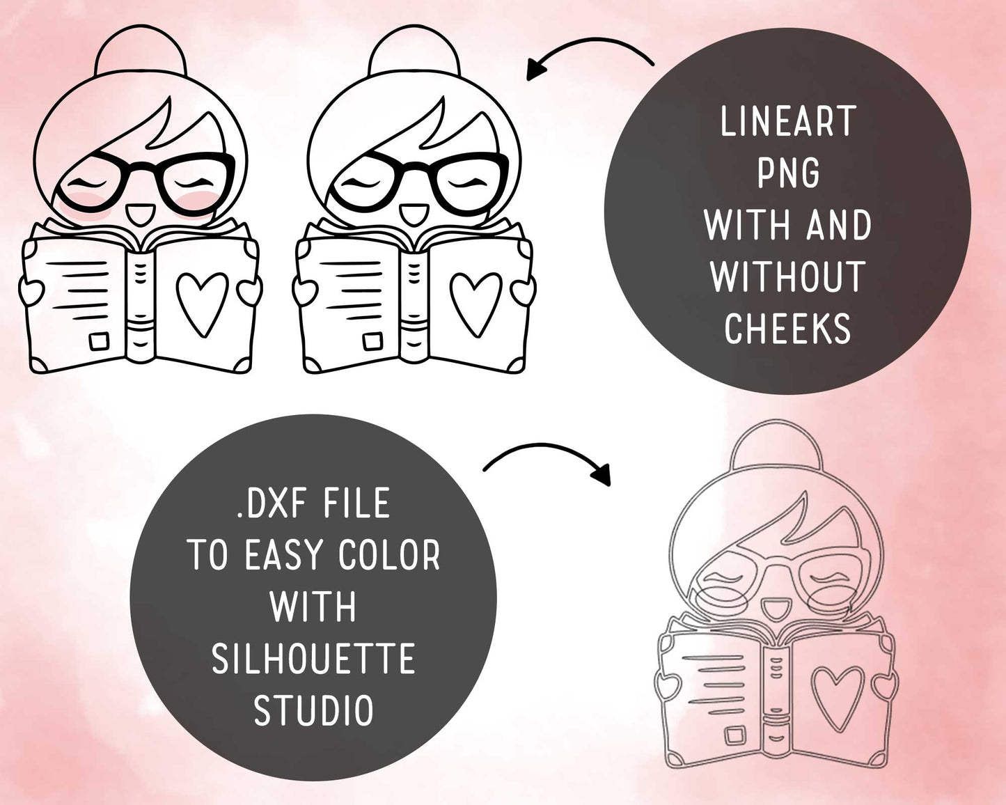 Bookworm Elena Planner Girl - Stamp Clip Art Set