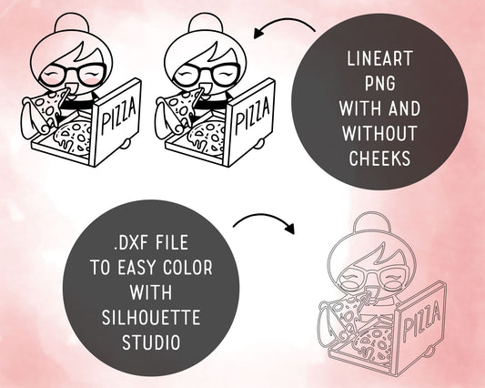 Elena Planner Girl – Cheat Day DOODLE Clipart Set – Takeaway Food Theme – PNG, SVG, EPS & DXF