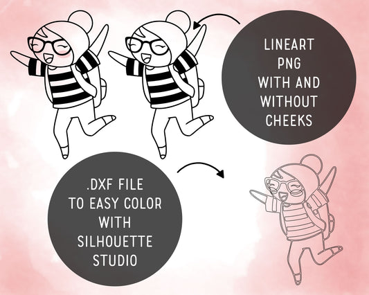 Elena Planner Girl – School Set 1 DOODLE Clipart – No School, Field Trip, Early Dismissal & More – PNG, SVG, EPS & DXF