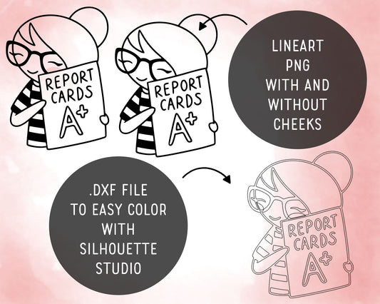 Elena Planner Girl – Teachers Set 1 – DOODLE Clipart – School Life Events – PNG, SVG, EPS & DXF