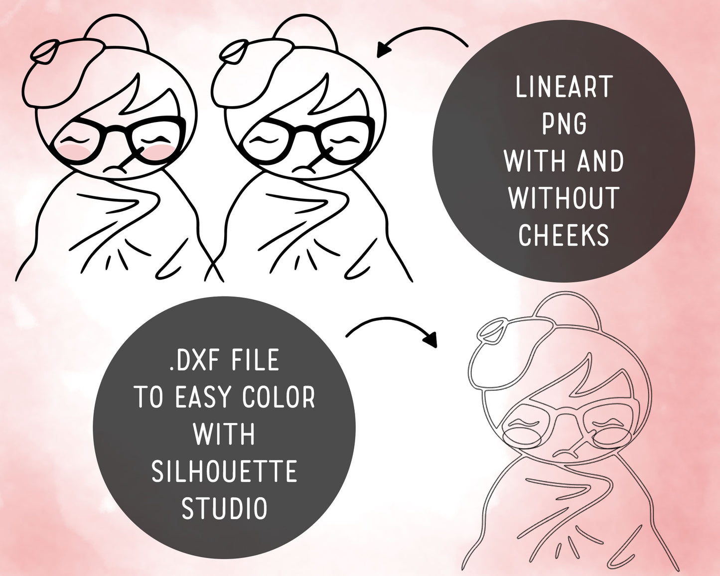 Elena Planner Girl – Teachers Set 2 – DOODLE Clipart – Staff Meeting, Sick Day, Field Trip & More – PNG, SVG, EPS & DXF