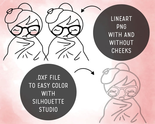 Elena Planner Girl – Teachers Set 2 – DOODLE Clipart – Staff Meeting, Sick Day, Field Trip & More – PNG, SVG, EPS & DXF