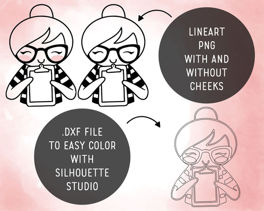 Elena Planner Girl – Teachers Set 3 – DOODLE Clipart – Exams, Meetings, Concert Day – PNG, SVG, EPS & DXF