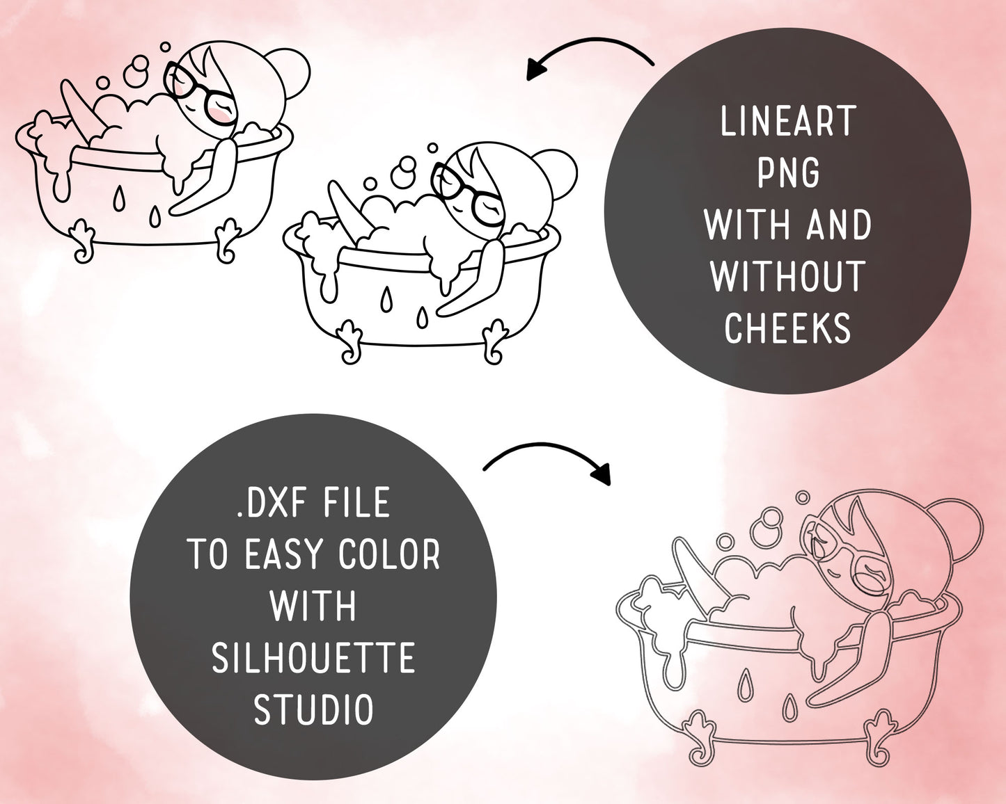 Pampering Stamp Clipart set - Elena the Planner Girl - PNG/EPS/SVG/DXF