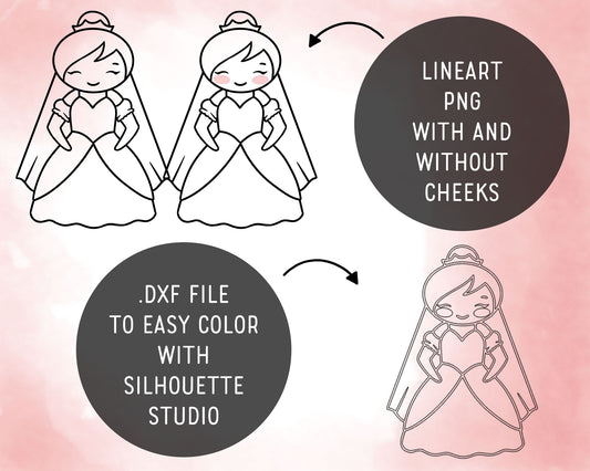 Elena's Wedding – DOODLE Clipart Set – PNG, SVG, EPS & DXF