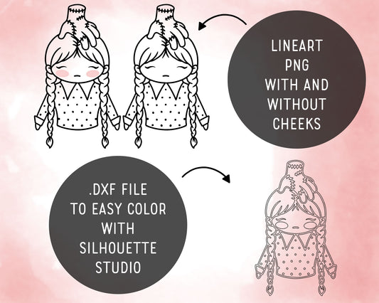 Wednesday TV Show Fan Art Clipart – Doodle Edition (Elena Style)