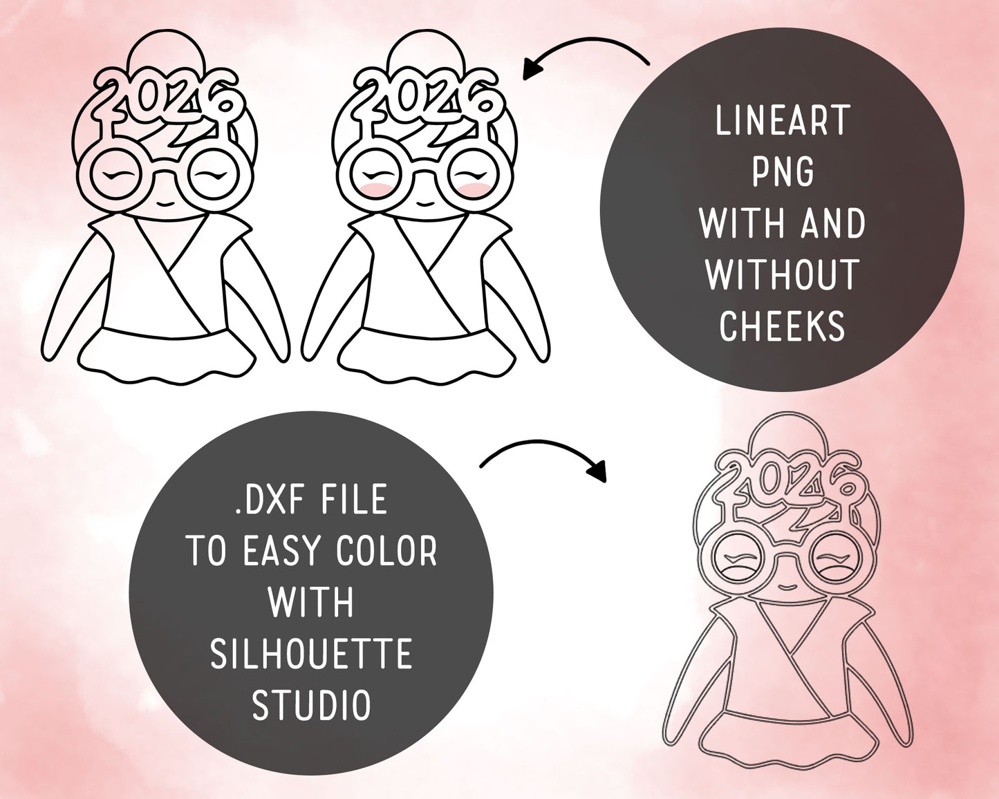 Elena Happy 2026 – DOODLE Clipart Set – PNG, SVG, EPS & DXF