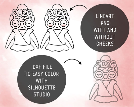 Elena Happy 2026 – DOODLE Clipart Set – PNG, SVG, EPS & DXF