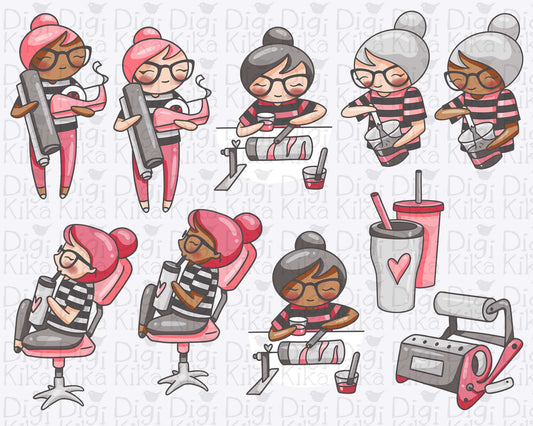 Elena Tumbler Color Clipart | 2 Skin Tones Craft Graphics | PNG | Inclusive