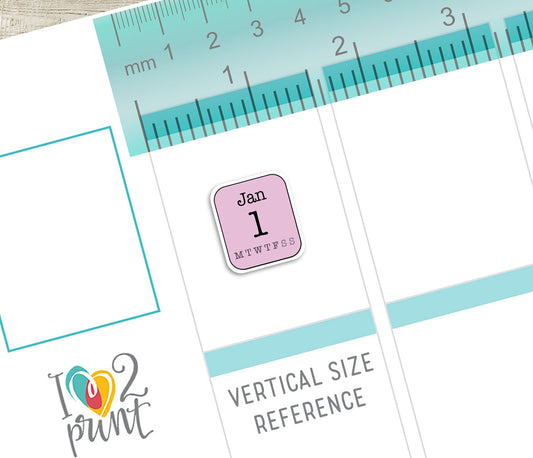 Printable 365 Days - Color Planner Stickers - PDF & Cut Files