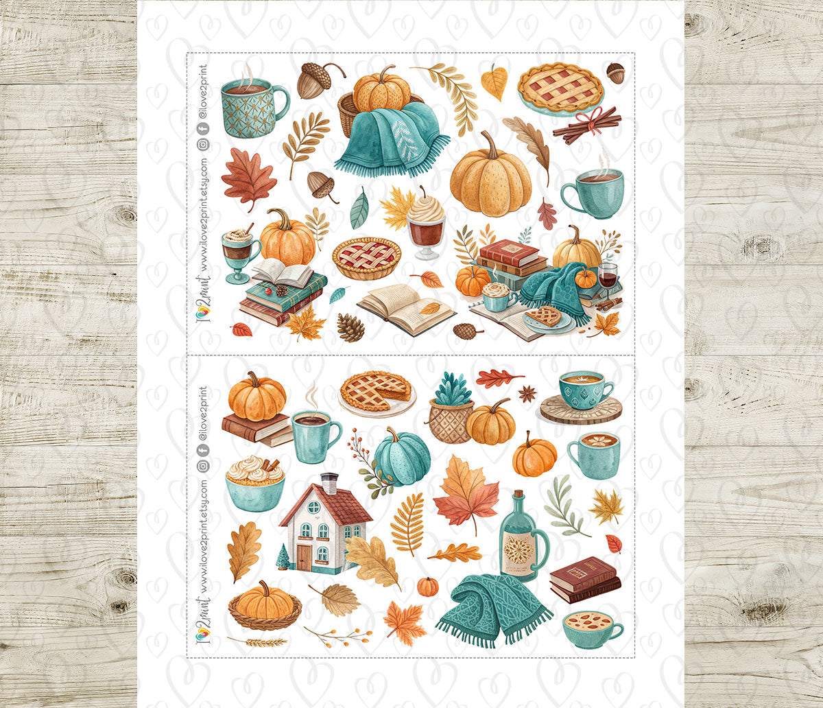 Autumn Whispers – Printable Stickers – PDF & Cut Files