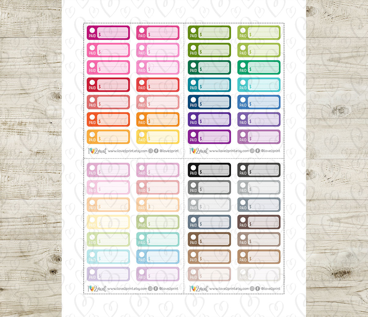 Bill Due Stickers - Functional Printable Stickers - PDF & Cut Files