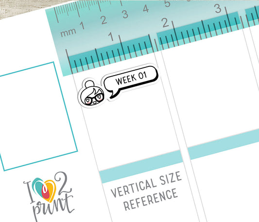 Elena 53 Weeks Printable Planner Stickers – Fun & Functional Set – Instant Download