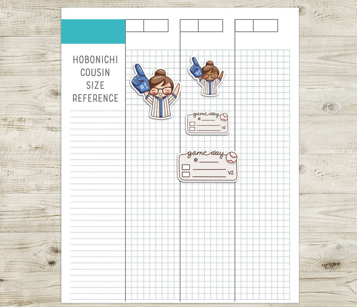 Elena Baseball Fan – BLUE Printable Planner Stickers – Team Spirit & Sport – PDF + Cut Files – Instant Download