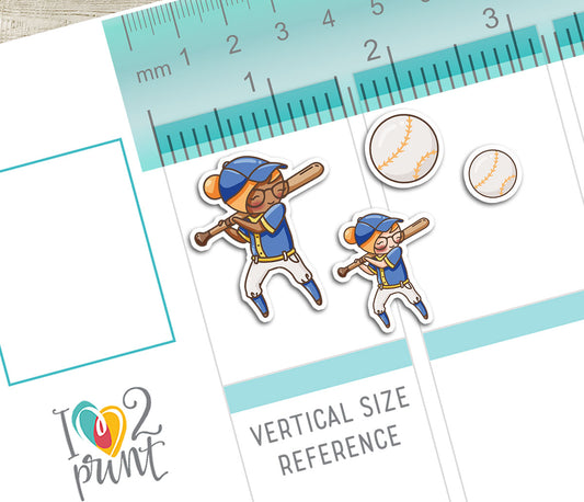 Elena Baseball Tracker – COLOR Printable Planner Stickers – Practice & Game Day – PDF + Cut Files