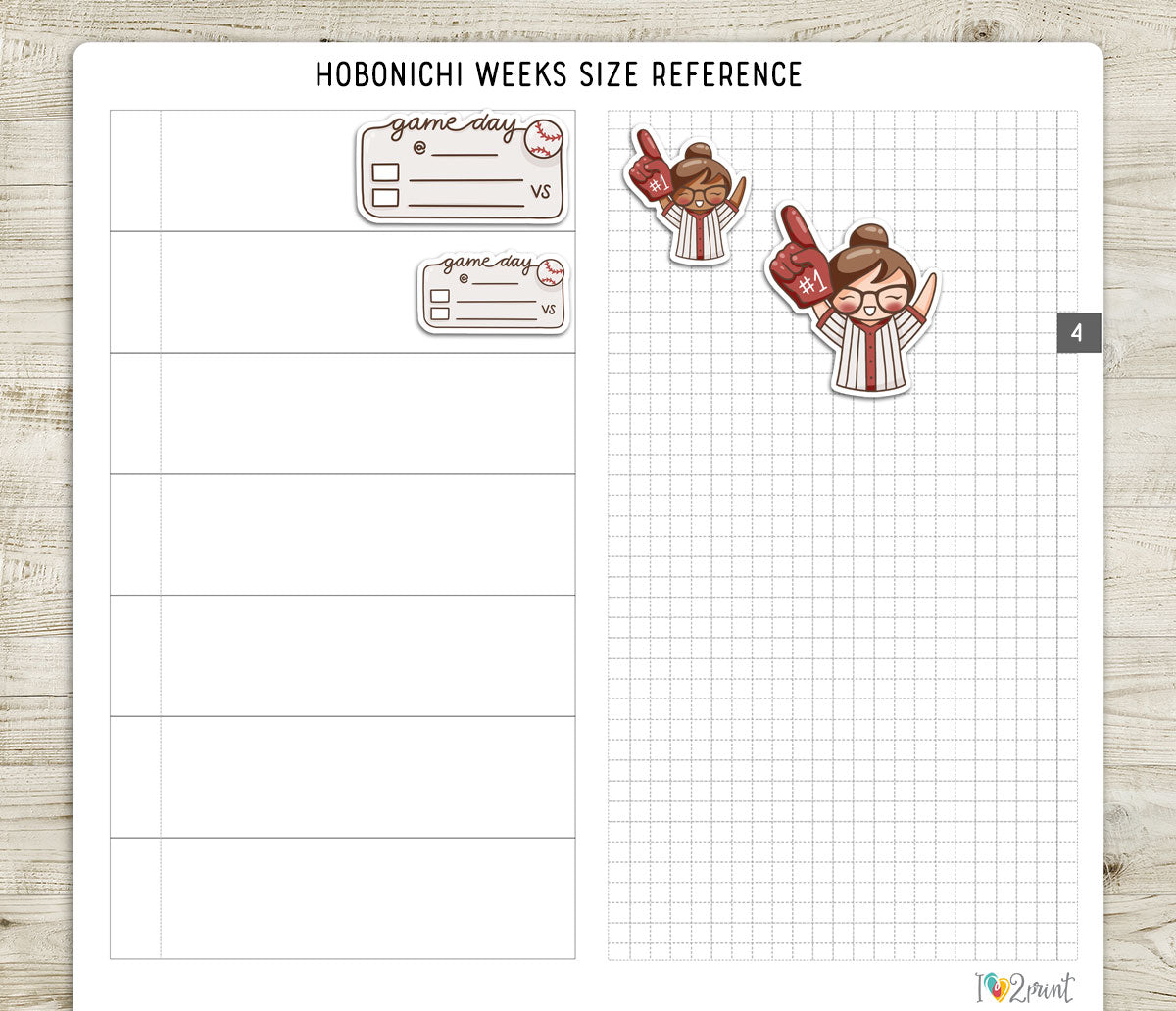 Elena Baseball Fan – RED Printable Planner Stickers – Team Spirit & Sport – PDF + Cut Files – Instant Download