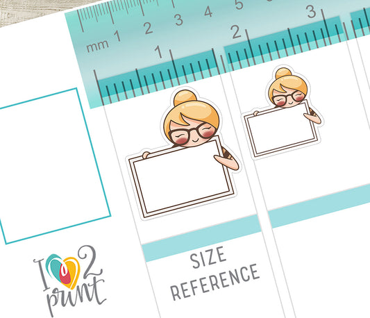 Elena Fill In Notes - Fair Skin & Blond Hair Printable Planner Sticker - PDF & Cut Files