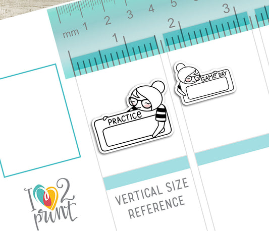 Elena Soccer Tracker – DOODLE Printable Planner Stickers – Practice & Game Day – PDF + Cut Files