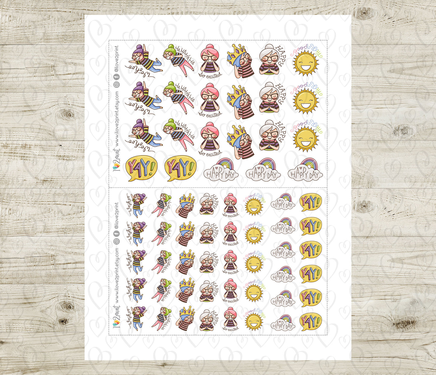 Elena Good Day - COLOR Printable Planner Sticker - PDF & Cut Files