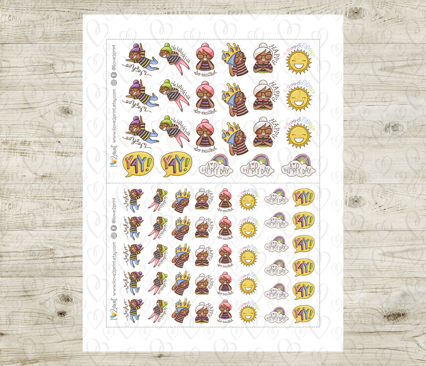 Elena Good Day - COLOR Printable Planner Sticker - PDF & Cut Files