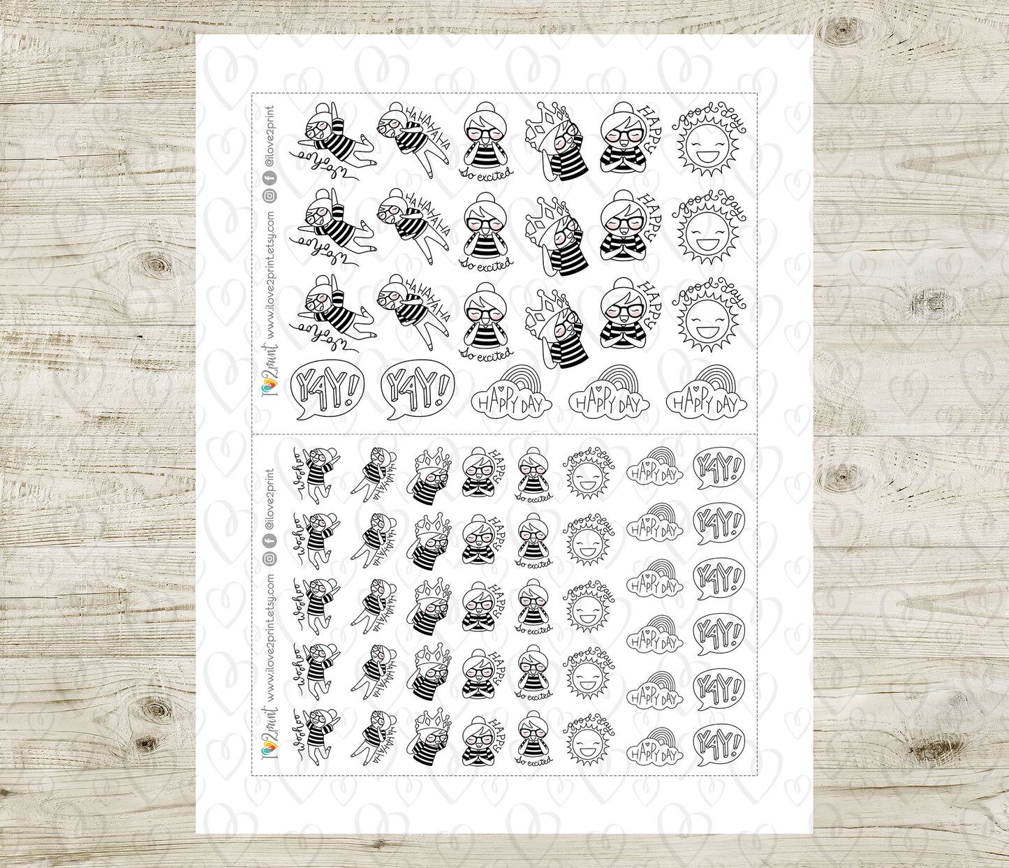 Elena Good Day - DOODLE Printable Planner Sticker - PDF & Cut Files