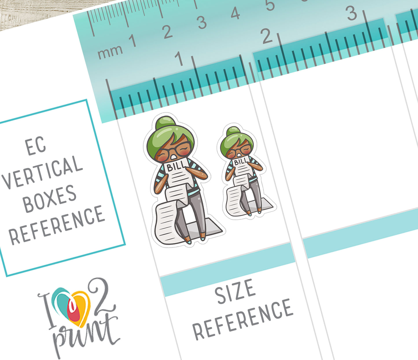Pay Bills Elena - BROWN SKIN Printable Planner Sticker - PDF & Cut Files