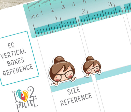 Elena Peek a Boo Printable Planner Sticker - Fair Skin & Brown Hair - PDF & Cut Files