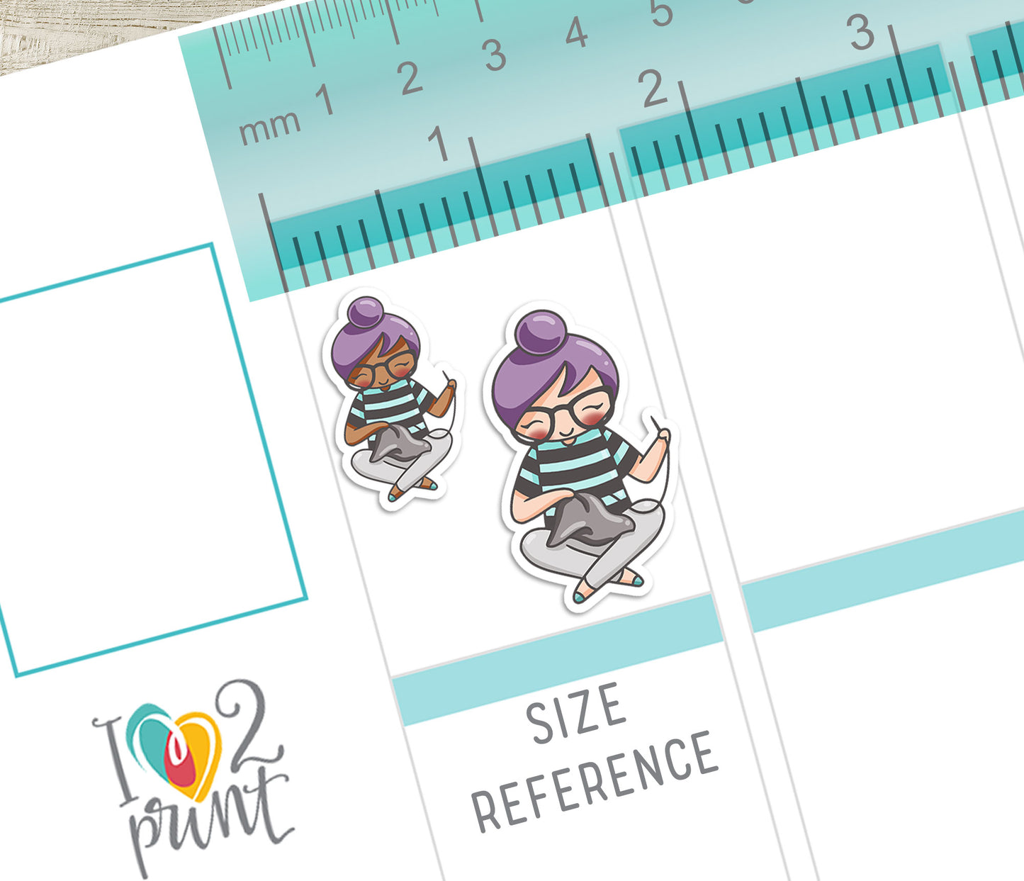 Elena Sew Time – Cute Color Printable Planner Sticker - PDF & Cut Files