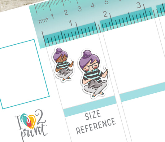 Elena Sew Time – Cute Color Printable Planner Sticker - PDF & Cut Files