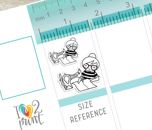Elena Sew Time – Cute Doodle Printable Planner Sticker - PDF & Cut Files