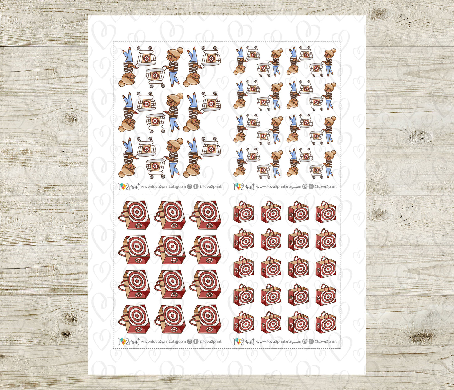 Famous Shopping Stores Elena - BROWN SKIN Printable Planner Sticker - PDF & Cut Files