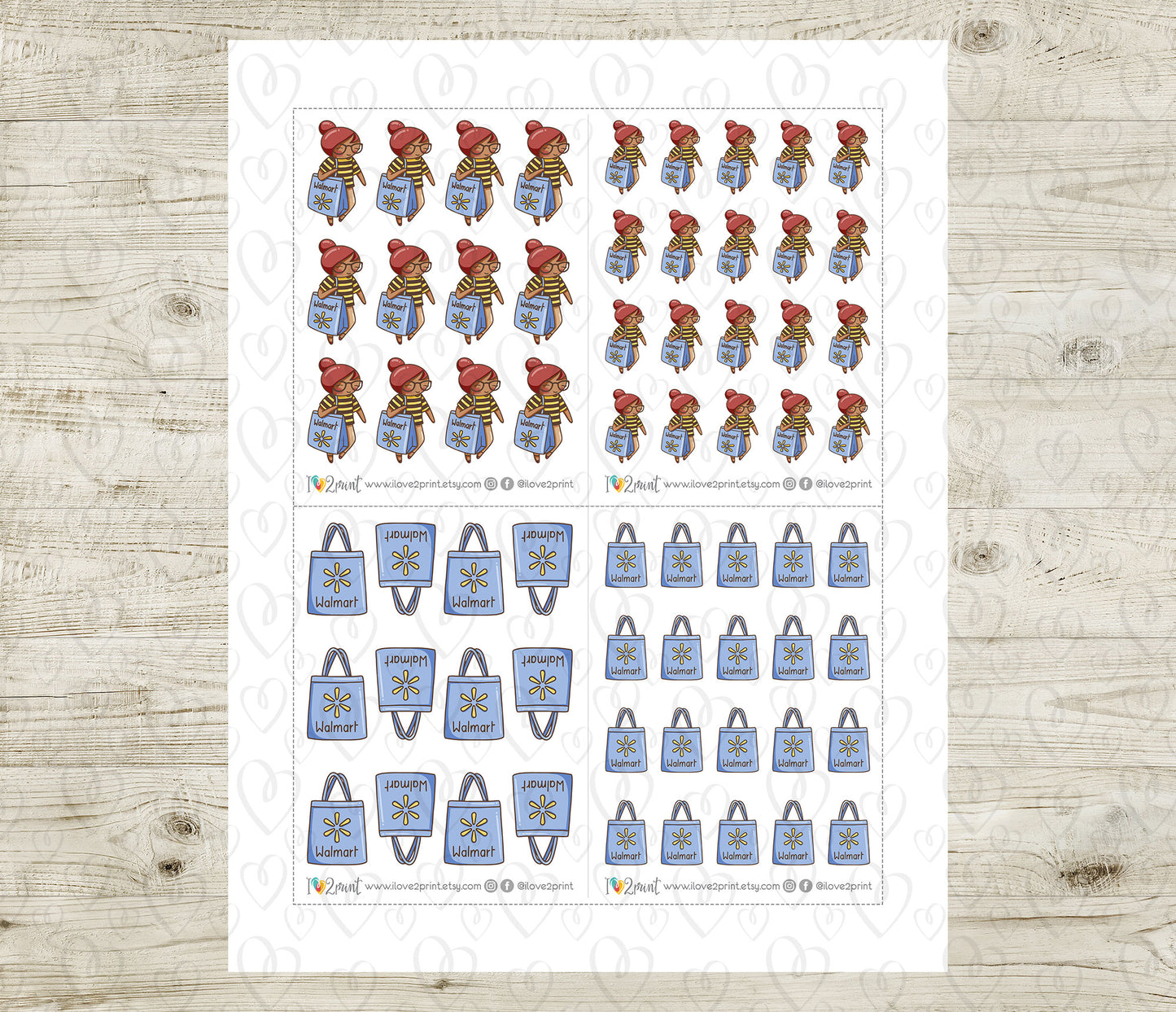 Famous Shopping Stores Elena - BROWN SKIN Printable Planner Sticker - PDF & Cut Files