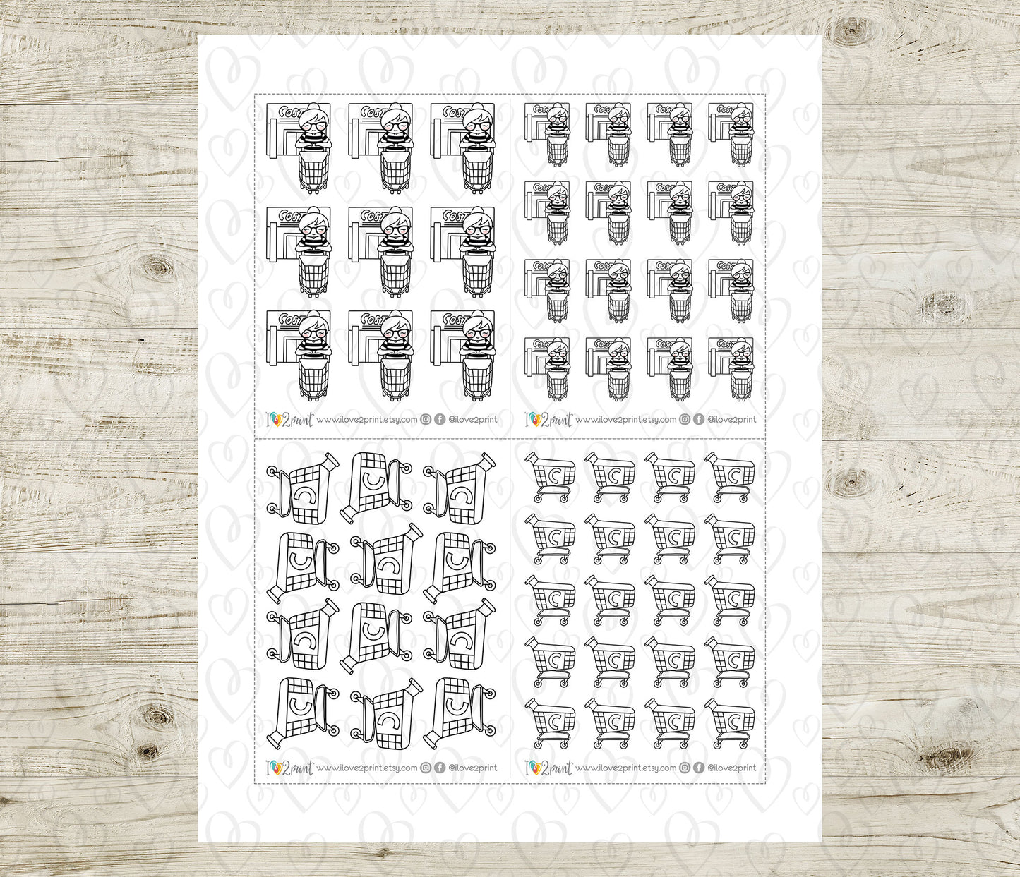 Famous Shopping Stores Elena - DOODLE Printable Planner Sticker - PDF & Cut Files