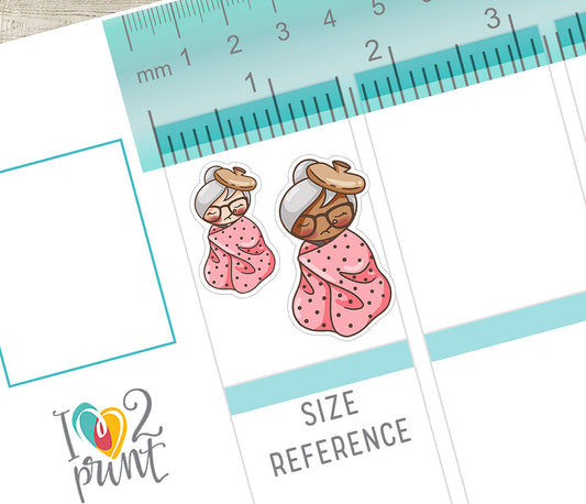 Elena Sick Day - COLOR Printable Planner Sticker - PDF & Cut Files