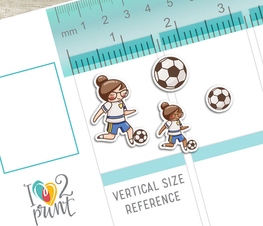 Elena Soccer Tracker – COLOR Printable Planner Stickers – Practice & Game Day – PDF + Cut Files