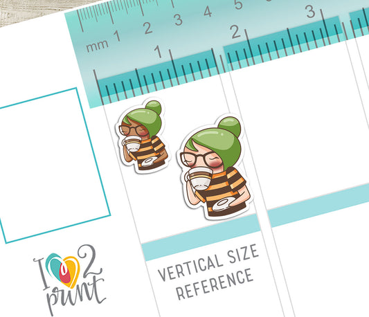 Elena Tea Time – Cute Color Printable Planner Sticker - PDF & Cut Files