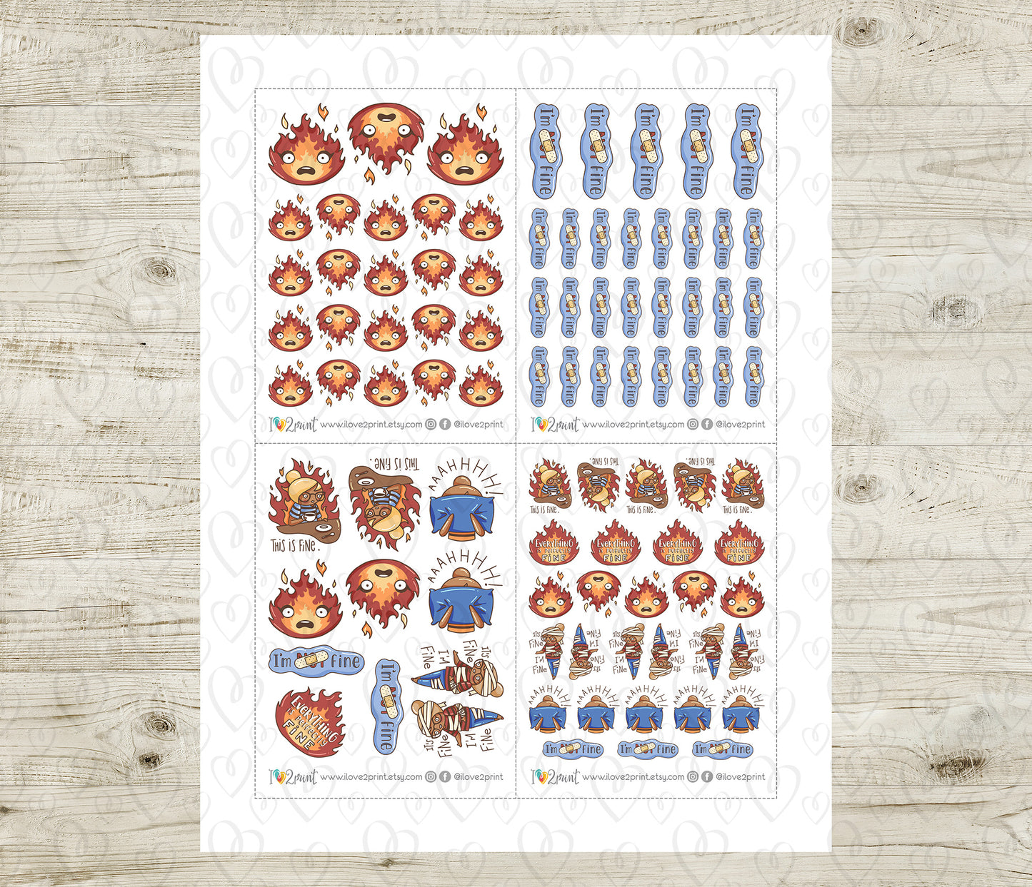This is Fine Elena – COLOR (2 skin tones) Printable Planner Stickers – PDF & Cut Files
