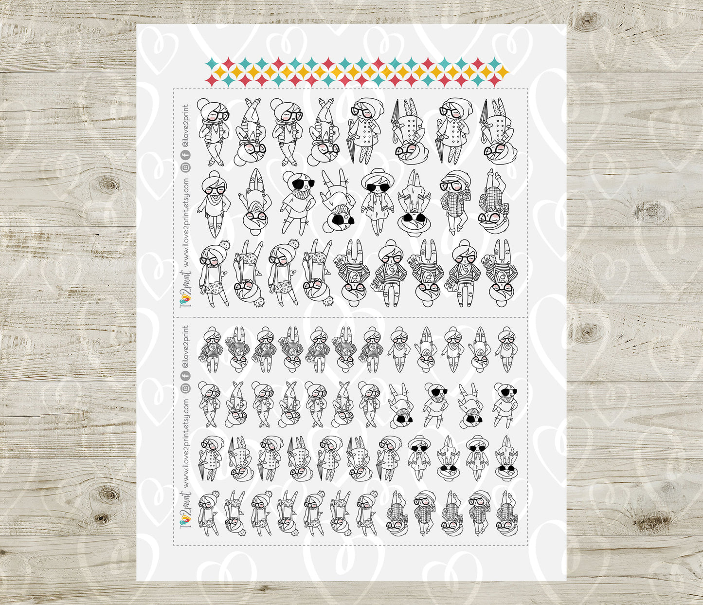 Elena Fall Outifit SET 1 – DOODLE Printable Planner Stickers – PDF + Cut Files