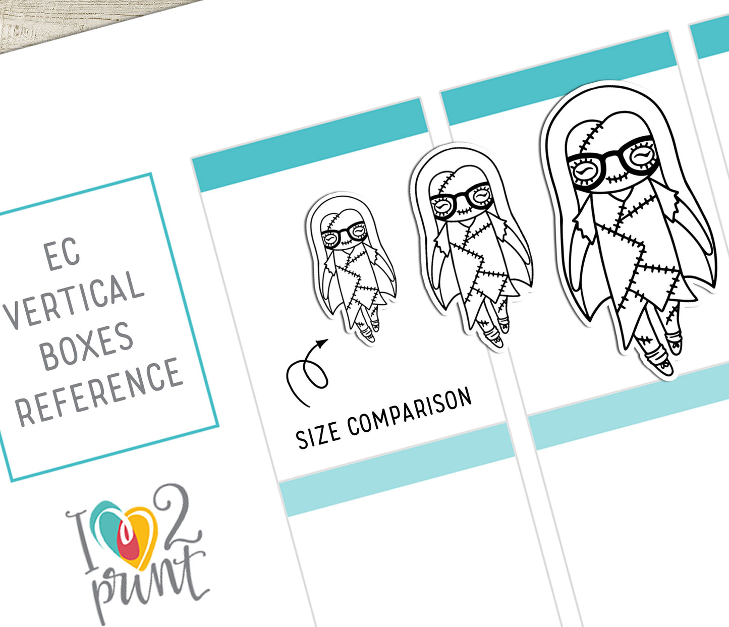 Elena Planner Girl – Halloween Costume DOODLE Printable Stickers – Famous Characters – PDF & Cut Files