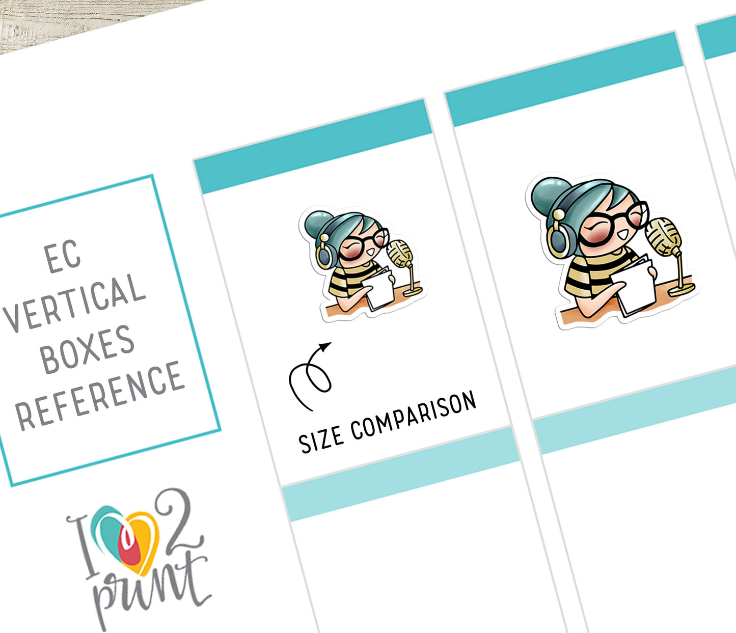 Elena Podcast Color Printable Stickers | 2 Skin Tones Audio | 2 Sizes | PDF Cut Files