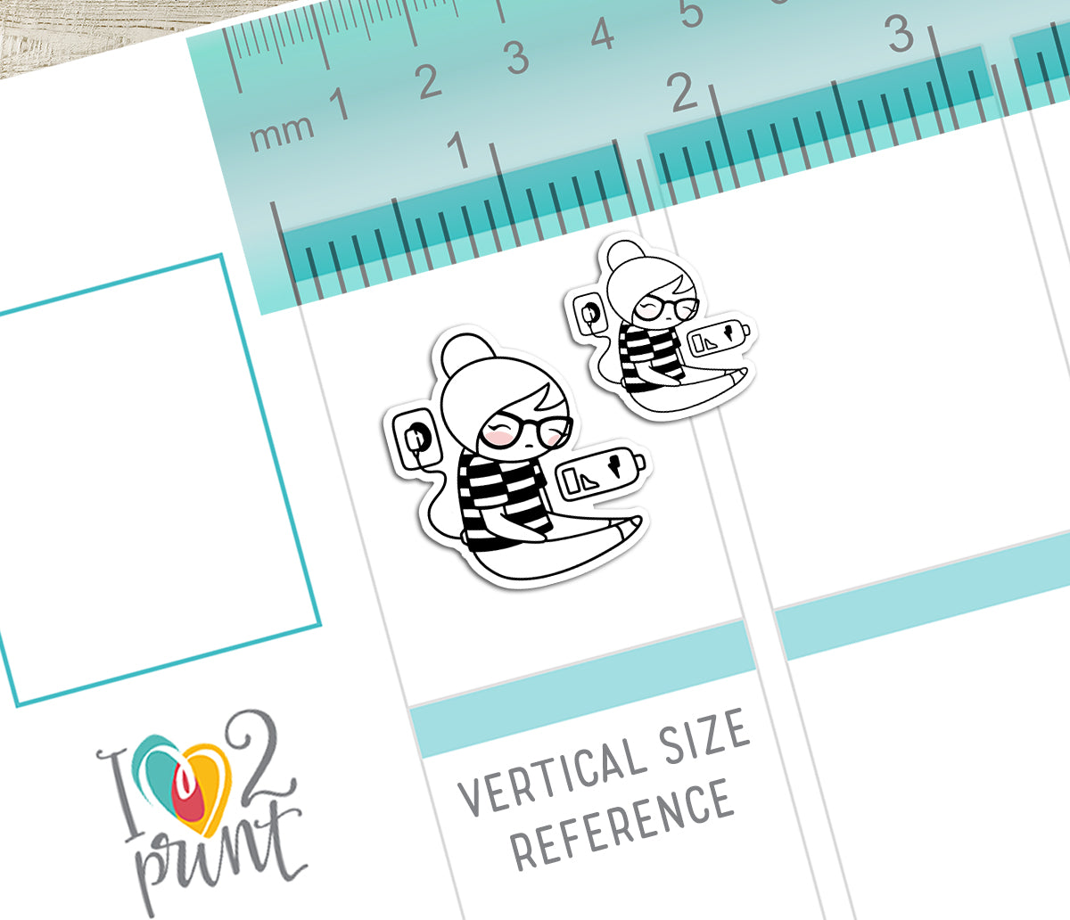 Elena Recharging - DOODLE Printable Planner Sticker - PDF & Cut Files