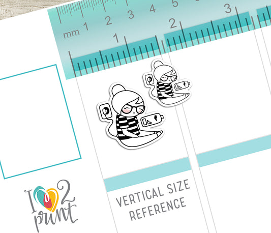 Elena Recharging - DOODLE Printable Planner Sticker - PDF & Cut Files