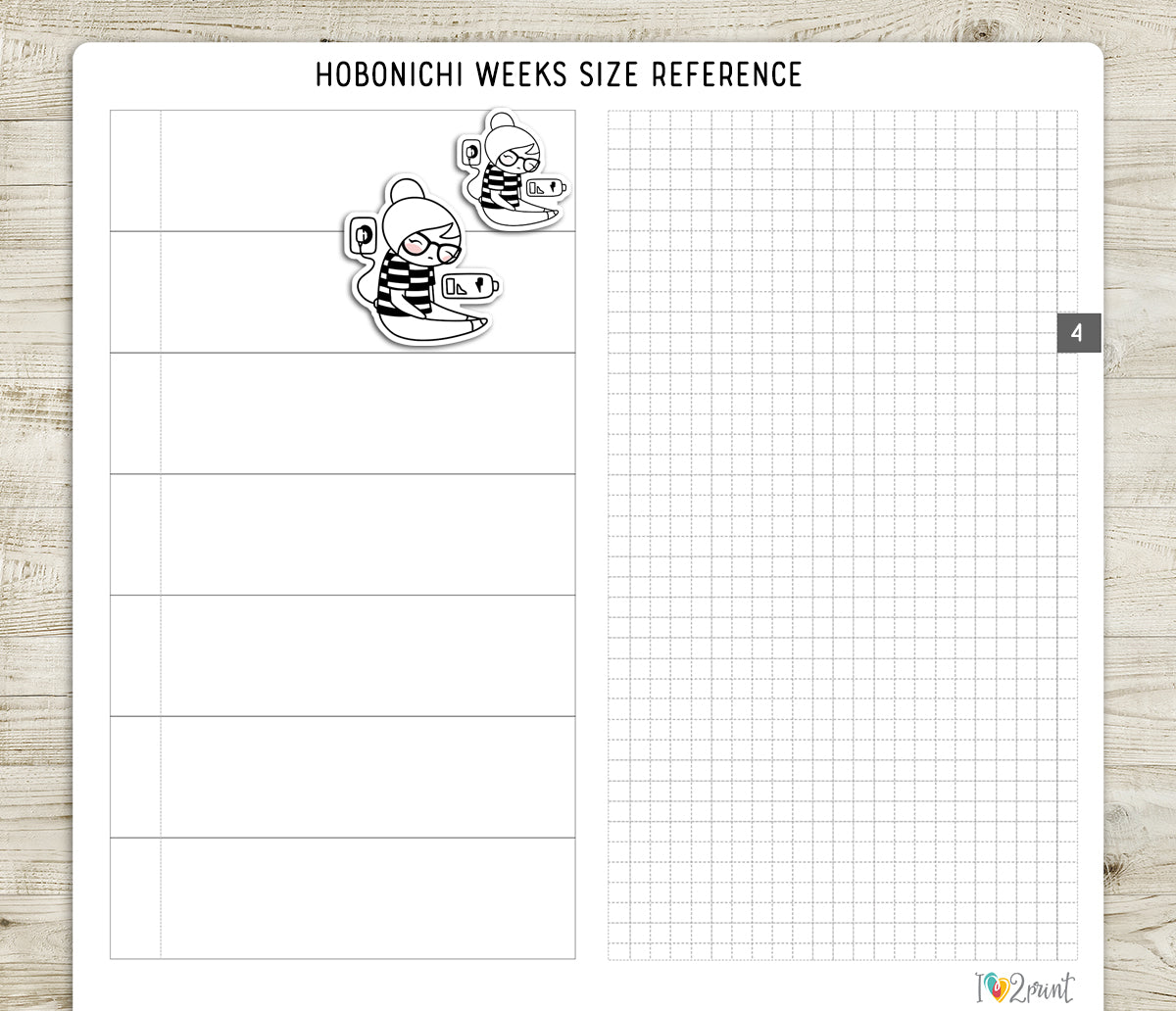 Elena Recharging - DOODLE Printable Planner Sticker - PDF & Cut Files